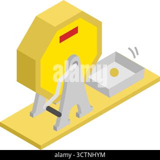 Semplice icona isometrica di un battito della lotteria, illustrazione vettoriale Illustrazione Vettoriale