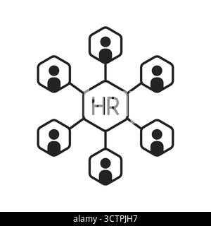 semplice icona hr come risorsa umana per il lavoro Illustrazione Vettoriale