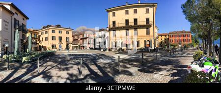 Menaggio, Italia - 17 febbraio 2019: Centro storico e lago della splendida cittadina sul Lago di Como. Foto Stock
