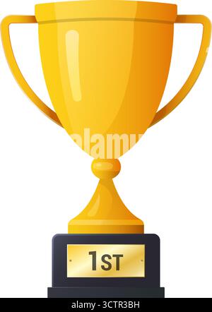 Vettoriale coppa trofeo dorata su sfondo trasparente Illustrazione Vettoriale