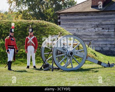 Il colpo del canone, Fort George, Niagara-on-the-Lake, Ontario, Canada Foto Stock