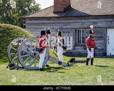 Il colpo del canone, Fort George, Niagara-on-the-Lake, Ontario, Canada Foto Stock
