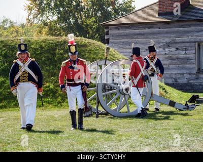 Il colpo del canone, Fort George, Niagara-on-the-Lake, Ontario, Canada Foto Stock