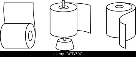 I tovaglioli di carta evidenziano i simboli. Carta igienica, tovaglioli, salviette e altri prodotti per l'igiene. Illustrazione vettoriale Illustrazione Vettoriale