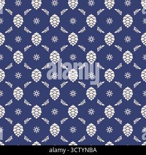 Motivo invernale White Pine Cone Illustrazione Vettoriale