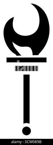 Icona vettoriale della torcia a fiamma olimpica Illustrazione Vettoriale