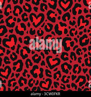 La pelle leopardata ama il design senza cuciture. Sfondo dell'illustrazione vettoriale della stampa animale. Illustrazione del design della pelliccia di animali selvatici per Web, arredamento per la casa, fas Illustrazione Vettoriale