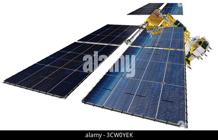 Satellite spaziale di navigazione glonass isolato Foto Stock