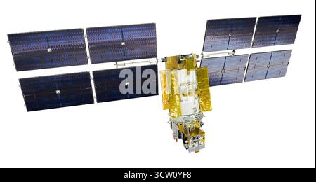Satellite spaziale di navigazione glonass isolato Foto Stock