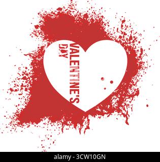 San Valentino Grunge Heart Splash Illustrazione Vettoriale