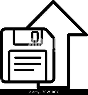 Icona Salva su profilo caricamento disco floppy Illustrazione Vettoriale