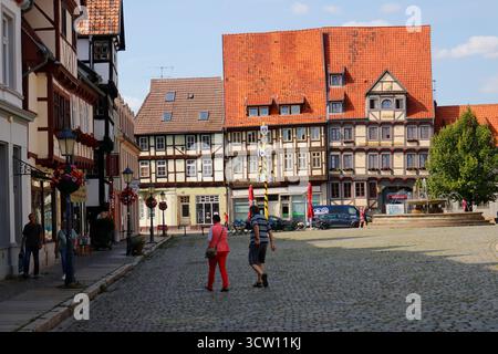 Impressionen: Fachwerkhaus, Quedlinburg (nur fuer redaktionelle Verwendung. Keine Werbung. Referenzdatenbank: http://www.360-berlin.de. © Jens Knappe. Foto Stock