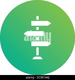 Illustrazione del disegno dell'icona del vettore Signpost Illustrazione Vettoriale