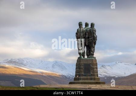 Il Commando Memorial vicino a Spean Bridge, Lochaber, Scozia. Inverno (marzo) 2025. Foto Stock