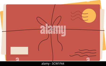 Pacchetto cartolina con amore Illustrazione Vettoriale