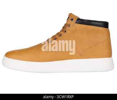 Sneaker marrone media con suola bianca Foto Stock