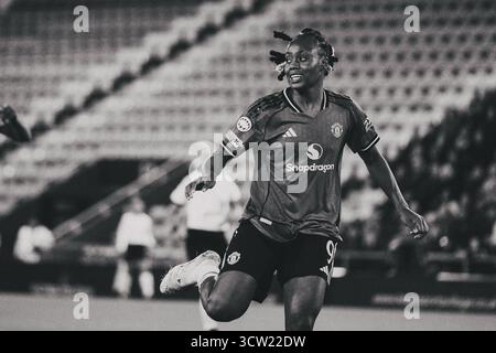 Manchester, Regno Unito, 8 ottobre 2025: Melvine Malard durante il Manchester United vs. Valerenga FC nella UEFA Women's Champions League al Leigh Sports Hub crediti: Adam Edwards/Alamy Live News Foto Stock