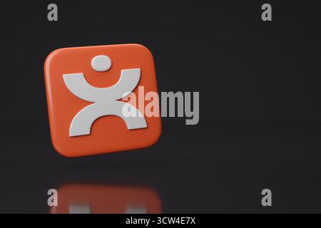 Buenos Aires, Argentina; 9 ottobre 2025: Logo Ivoox tridimensionale con spazio di copia. illustrazione 3d. Foto Stock