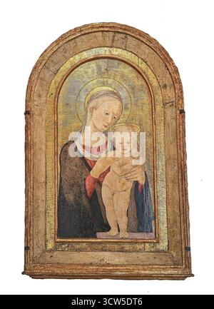 Vergine Maria con bambino, un dipinto quattrocentesco, forse di Pier Francesco Fionentino, nel Muséee du Petit Palais, Avignone, Francia. Foto Stock