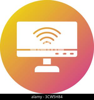 Illustrazione della progettazione dell'icona del vettore di connettività wireless Illustrazione Vettoriale