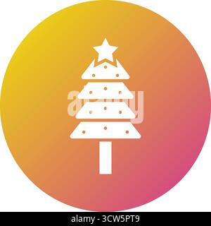 Illustrazione di disegno dell'icona del vettore dell'albero di Natale Illustrazione Vettoriale