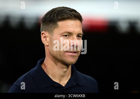 Xabi Alonso allenatore del Real Madrid è visto in azione durante la Liga EA Sports match tra Real Madrid e Villarreal CF all'Estadio Santia Foto Stock