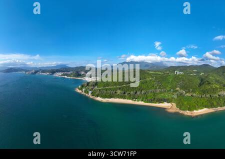Fotografia aerea del Nanao Century Seascape Golf Club nel nuovo quartiere di Dapeng, Shenzhen Foto Stock