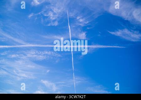 Il jet contrasta Austin Texas. Foto Stock