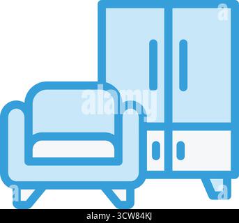 Illustrazione del design dell'icona del vettore di mobili per la casa Illustrazione Vettoriale