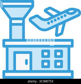 Illustrazione della progettazione dell'icona del vettore aeroportuale Illustrazione Vettoriale