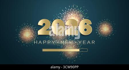 Sfondo di Capodanno, banner, volantino, invito. Il layout del banner delle festività. Illustrazione Vettoriale