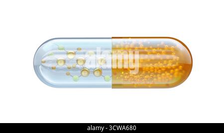 Capsula di vitamina C, illustrazione. Foto Stock