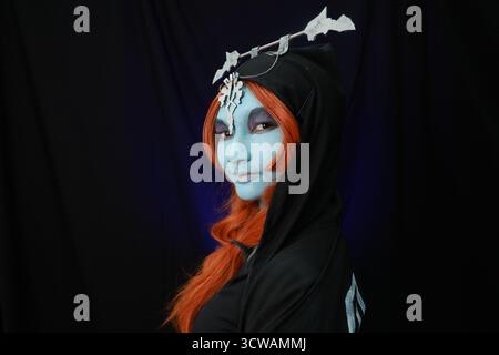 Cosplayer Sahara di Mesa, Arizona, si veste come Legend of Zelda Twilight Princess per il Javits Center di New York, il 10 ottobre 2025. (Foto di Gordon Donovan/NurPhoto) credito: NurPhoto SRL/Alamy Live News Foto Stock