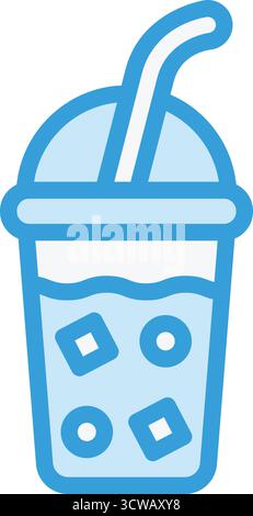 Illustrazione del design dell'icona del vettore del caffè ghiacciato Illustrazione Vettoriale