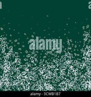 Numeri sparsi. Cifre bianche in gesso che volano caotiche. Banner di matematica di ritorno a scuola su sfondo lavagna. Illustrazione vettoriale dei numeri in caduta. Illustrazione Vettoriale