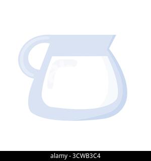 Illustrazione della caraffa del latte blu, pulire il vetro Illustrazione Vettoriale