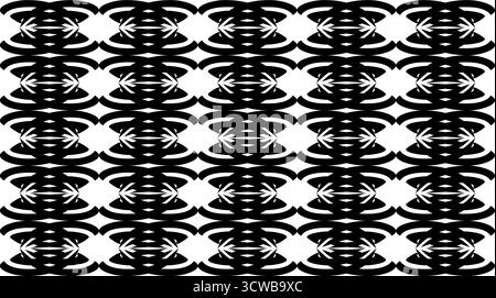 disegno geometrico ottico bianco e nero astratto senza cuciture Illustrazione Vettoriale