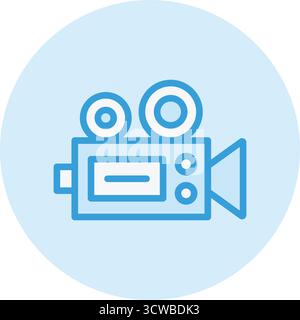 Illustrazione del design dell'icona vettoriale della videocamera Illustrazione Vettoriale