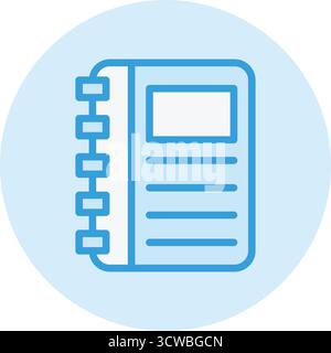 Illustrazione della progettazione di icone vettoriali del libro di note Illustrazione Vettoriale