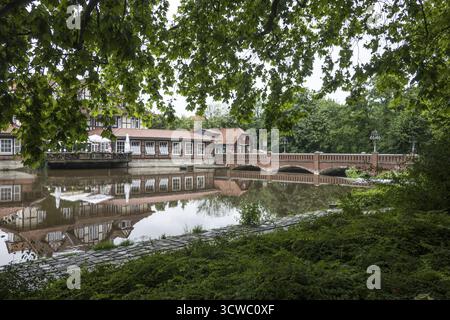 Lungo ponte alla sbarreria di Illmenau Foto Stock