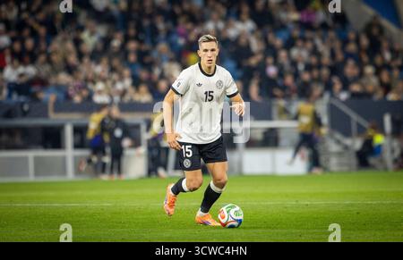 Sinsheim, Germania. 10 ottobre 2025. Nico Schlotterbeck (DFB) Germania - Lussemburgo Deutschland - Lussemburgo 10.10.2025 Copyright (nur für journalistis Foto Stock