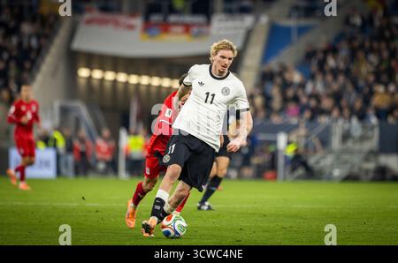 Sinsheim, Germania. 10 ottobre 2025. Nick Woltemade (DFB) Germania - Lussemburgo Deutschland - Lussemburgo 10.10.2025 Copyright (nur für journalistische Foto Stock