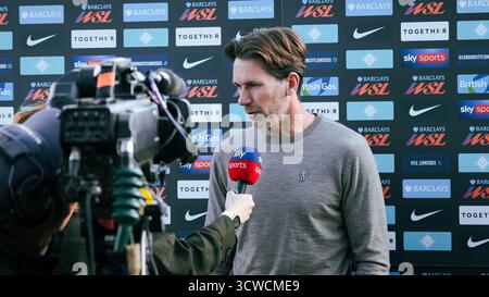 Londra, Regno Unito. 5 ottobre 2025. Gareth Taylor, capo allenatore del Liverpool Women, prima della partita dei Barclays WSL contro i London City Lionesses. Foto Stock