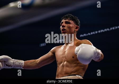 Utilita Arena, Sheffield, Regno Unito. 11 ottobre 2025. Matchroom Boxing, Dave Allen contro Arslanbek Makhmudov undercard; Junaid Bostan Credit: Action Plus Sports/Alamy Live News Foto Stock