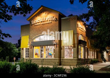 Biscuitville Fresh Southern Biscuits Restaurant, edificio esterno con vista sul negozio Foto Stock