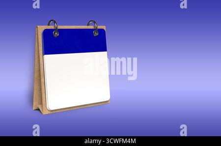 Mockup del calendario da scrivania vuota, modello di calendario su carta permanente per la presentazione di design e branding Foto Stock