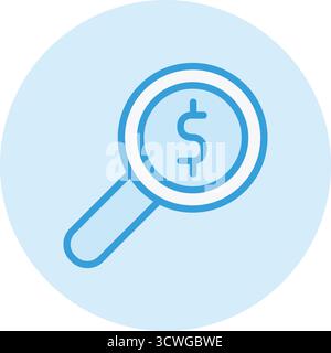 Illustrazione del design dell'icona del vettore di ingrandimento Illustrazione Vettoriale