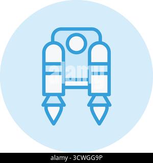 Illustrazione di progettazione dell'icona del vettore jetpack Illustrazione Vettoriale