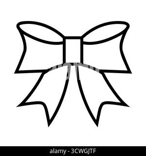 Elegante icona con fiocco per le feste, perfetta per regali di Natale, decorazioni e eleganti disegni grafici per le feste. Illustrazione Vettoriale