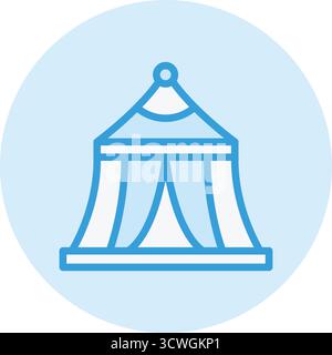 Illustrazione del disegno dell'icona del vettore della tenda del circo Illustrazione Vettoriale